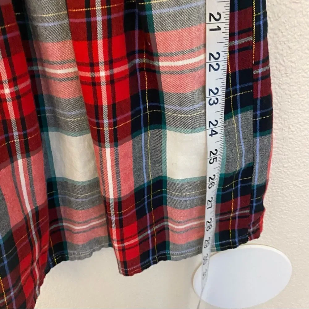 Old Navy girls Plaid Flannel Smocked Long-Sleeve Dress Christmas holiday L 10-12